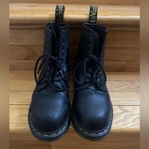 Black Leather Lace-Up Boots